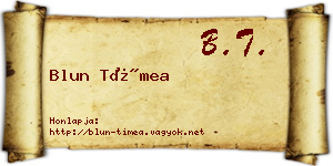 Blun Tímea névjegykártya